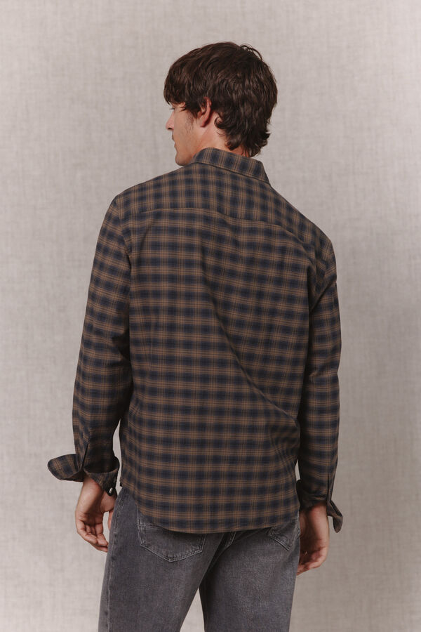 OOTO Plaid twill shirt Kaki