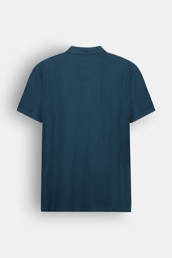 OOTO Polo em single jersey Azul