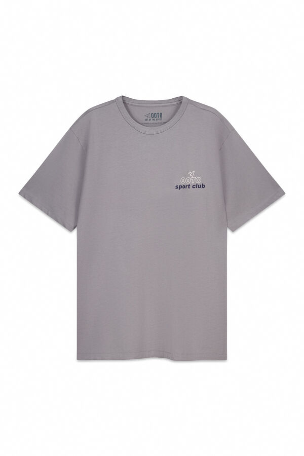 OOTO T-shirt gr&aacute;fica lavada Cinzento