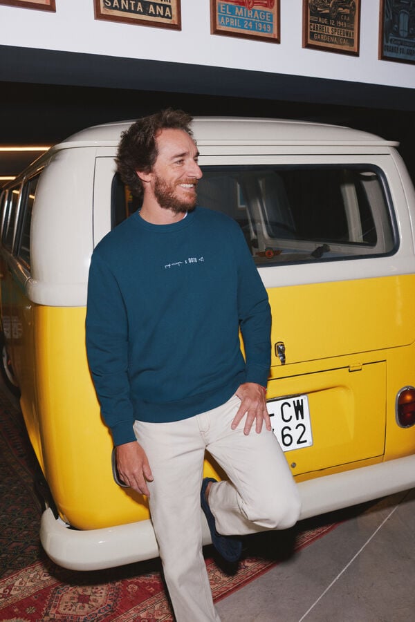 OOTO Sweatshirt Manu Campa x OOTO gola caixa Azul