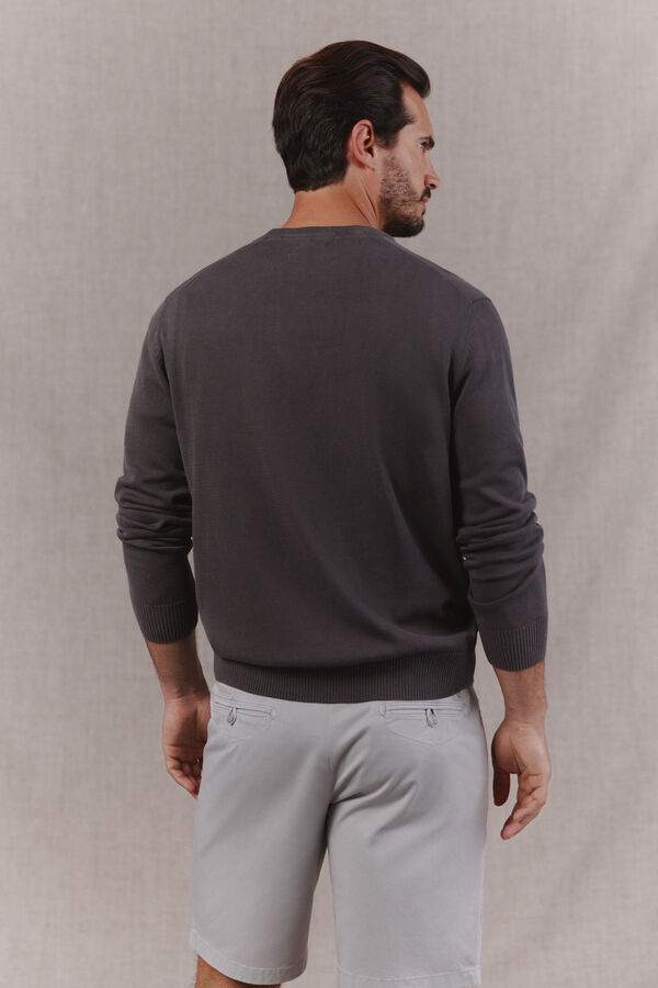 OOTO Camisola b&aacute;sica gola caixa Cinzento