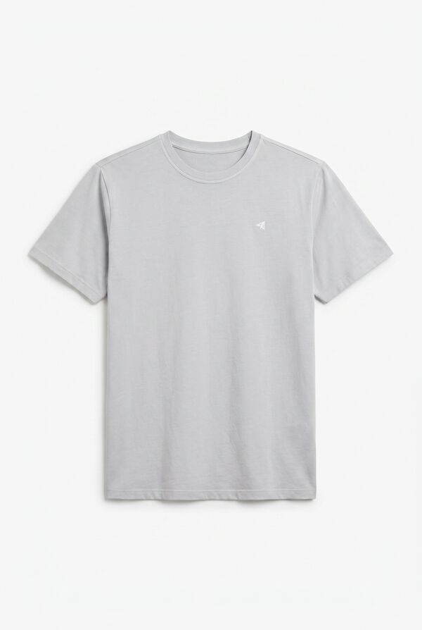 OOTO Camiseta b&aacute;sica lavada con bordado avi&oacute;n Gris