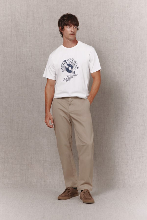 OOTO T-shirt gr&aacute;fica lavada Branco