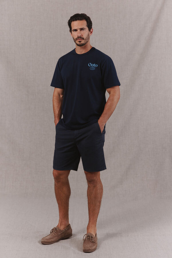 OOTO Washed logo T-shirt Navy