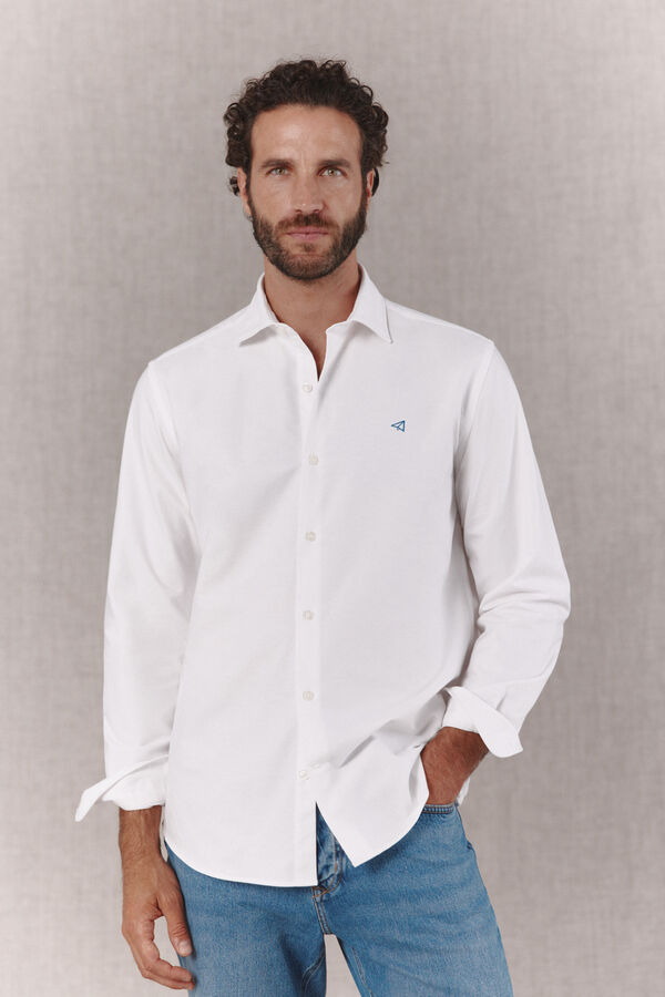 OOTO Plain long sleeve oxford shirt White