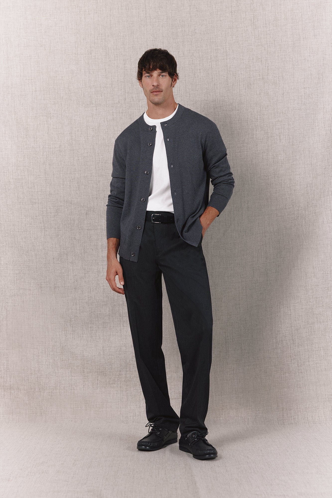 OOTO C&aacute;rdigan punto algod&oacute;n cashmere cuello redondo con botones