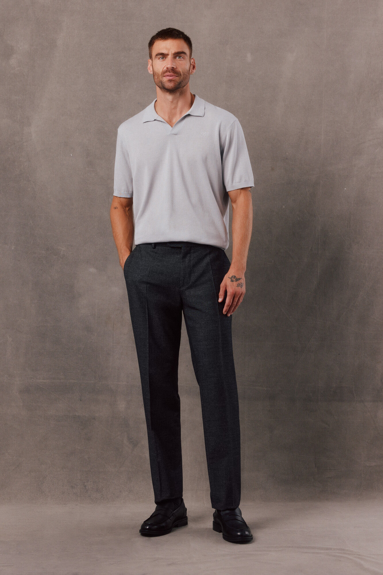 OOTO Pantal&oacute;n traje franela gris
