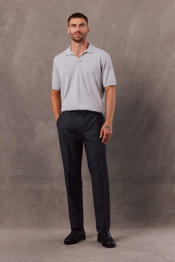 OOTO Pantal&oacute;n traje franela gris Gris oscuro