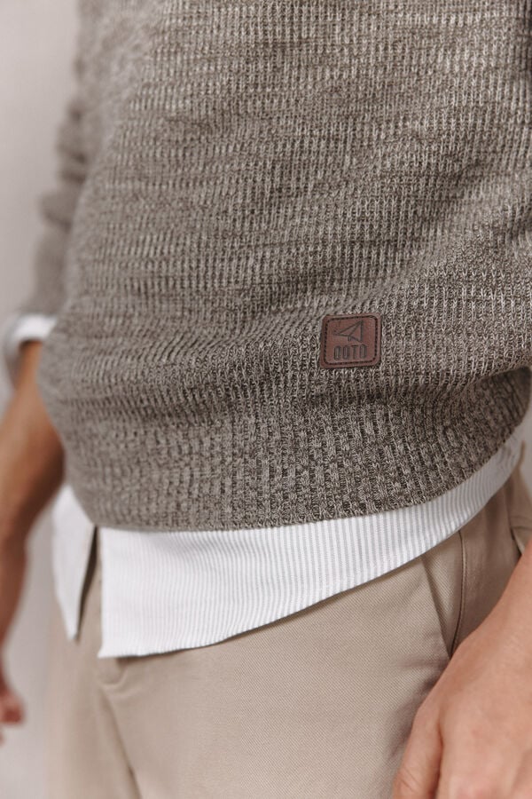 OOTO Twisted knit funnel neck jumper Grey