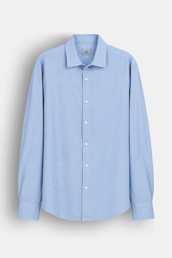 Camisa lisa fluida manga larga