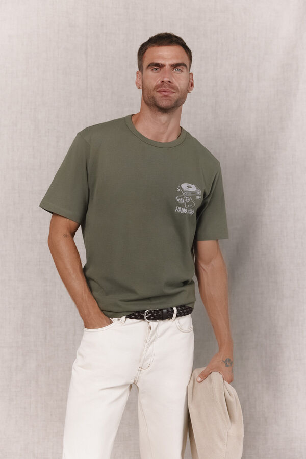 OOTO T-shirt gr&aacute;fica lavada Verde