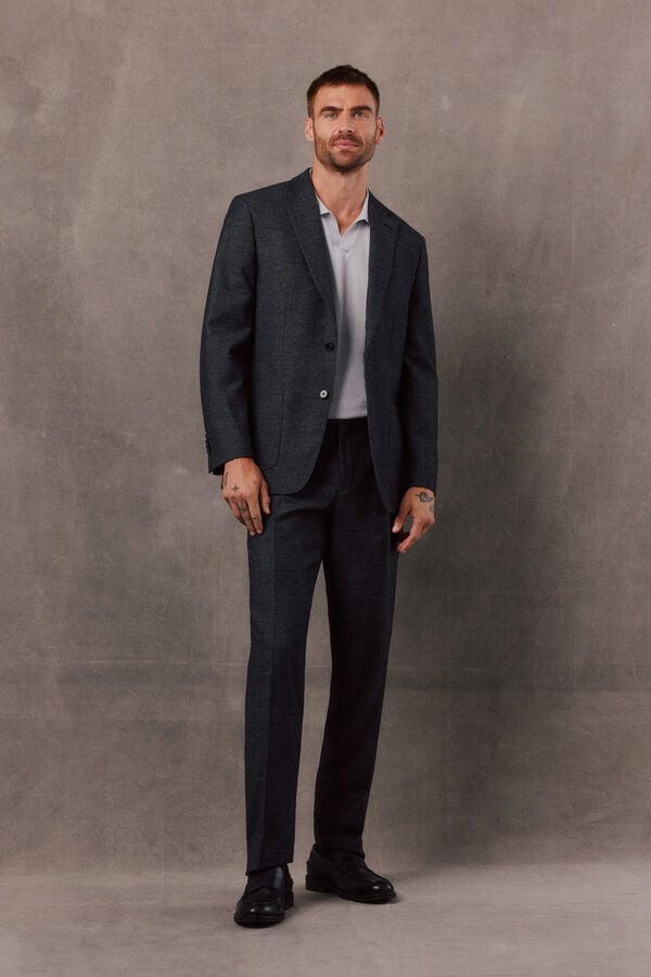OOTO Americana traje franela gris Gris oscuro