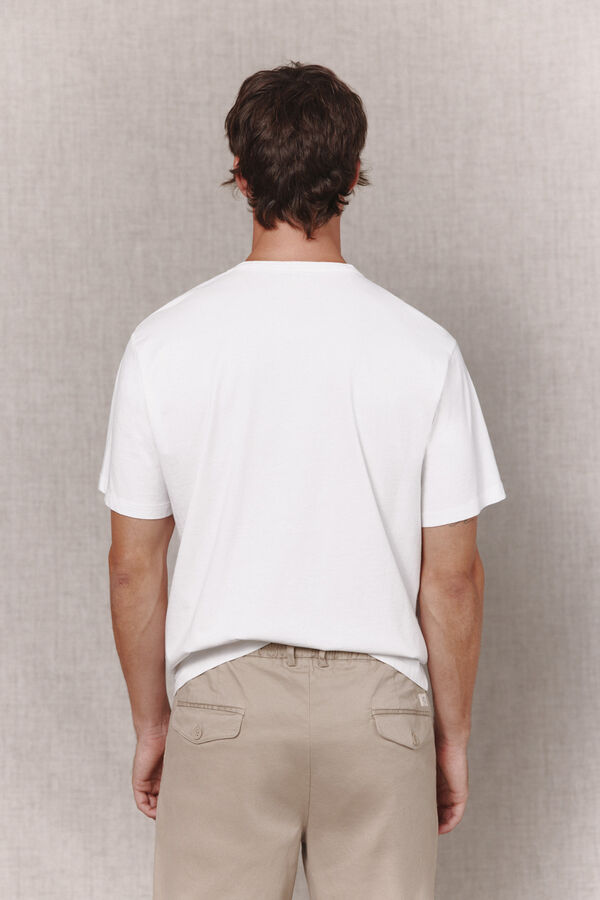 OOTO T-shirt gr&aacute;fica lavada Branco
