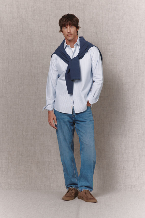 Camisa rayas oxford manga larga