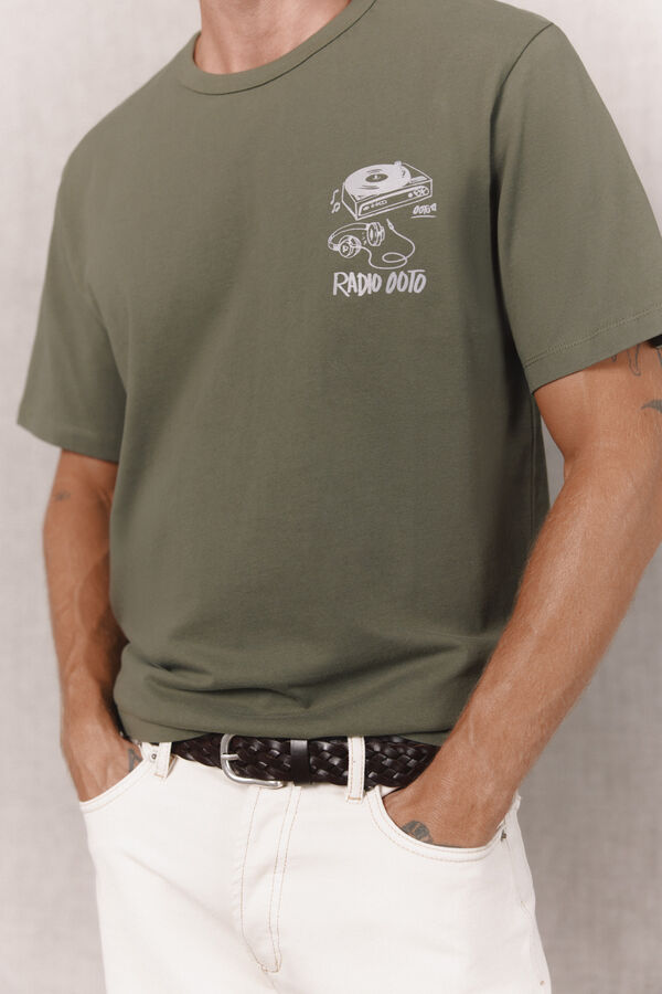 OOTO T-shirt gr&aacute;fica lavada Verde