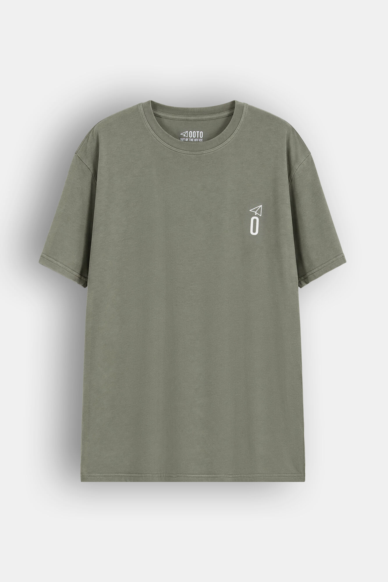 OOTO Camiseta b&aacute;sica lavada con estampado