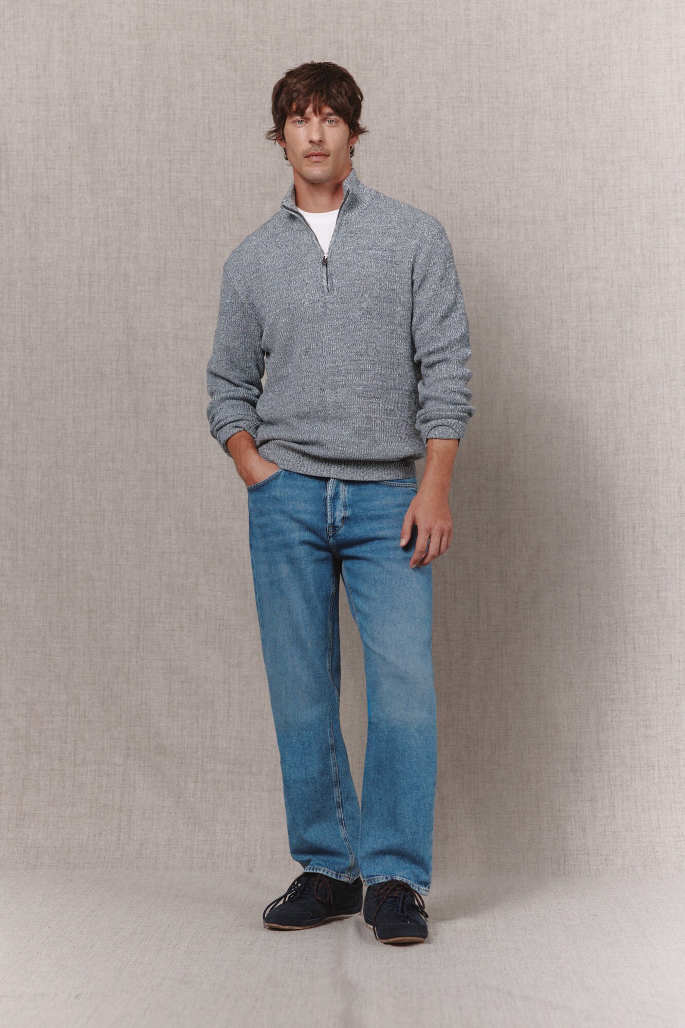 OOTO Twisted knit funnel neck jumper