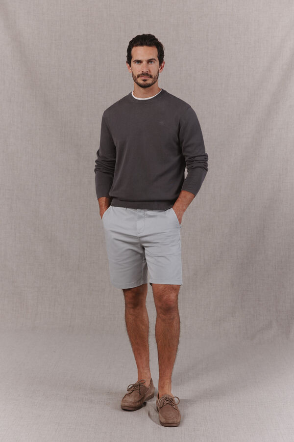 OOTO Camisola b&aacute;sica gola caixa Cinzento