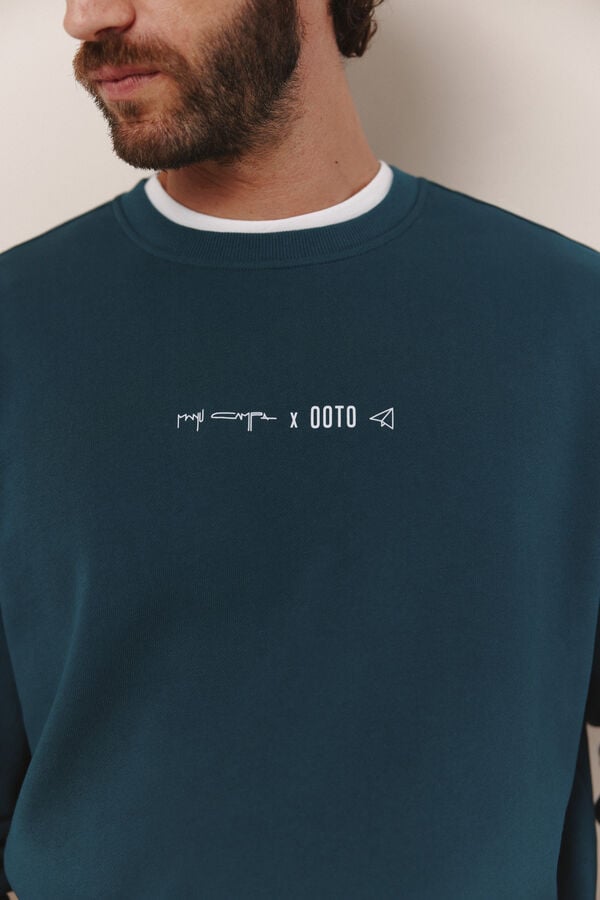 OOTO Sweatshirt Manu Campa x OOTO gola caixa Azul