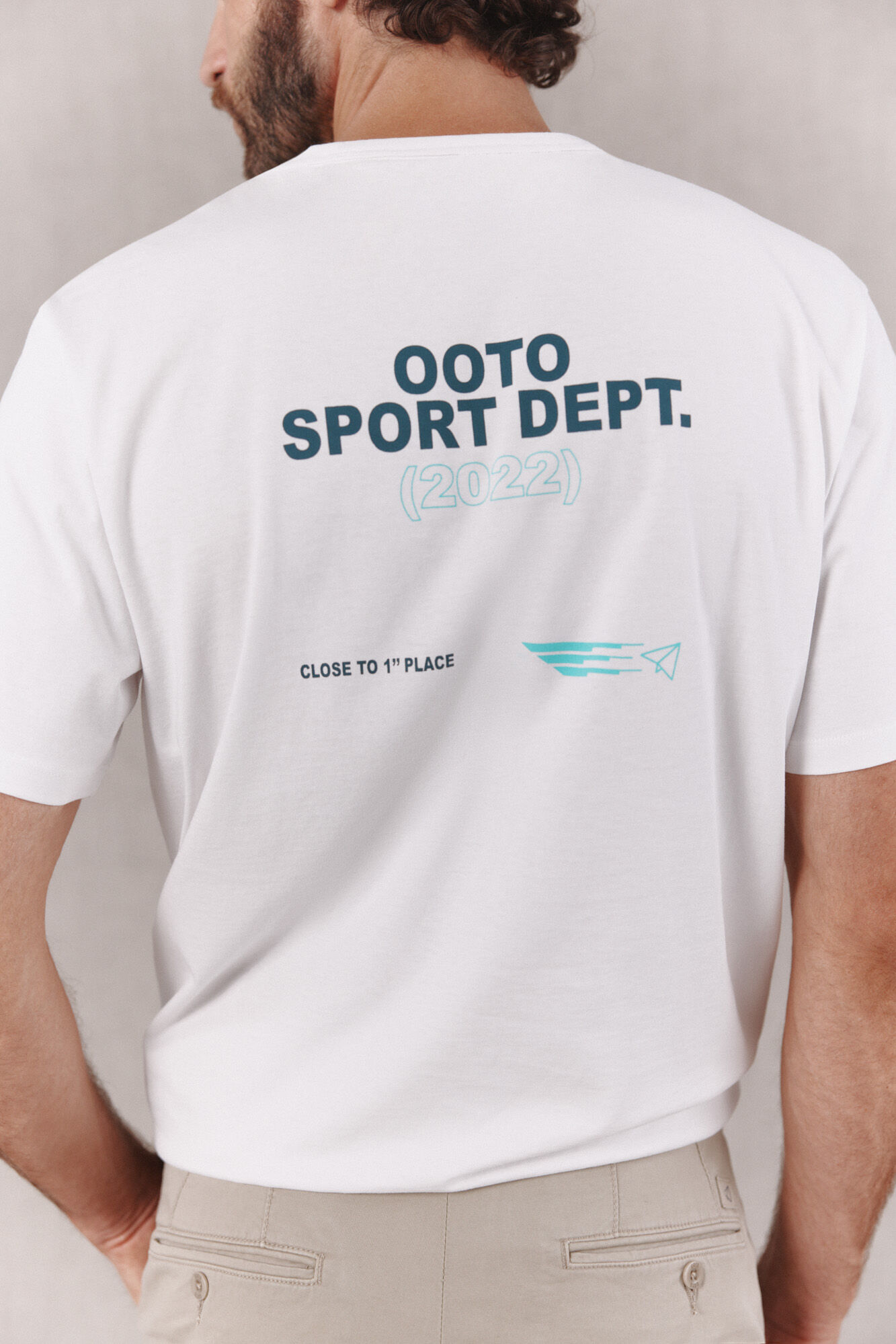 OOTO T-shirt gr&aacute;fica lavada Branco