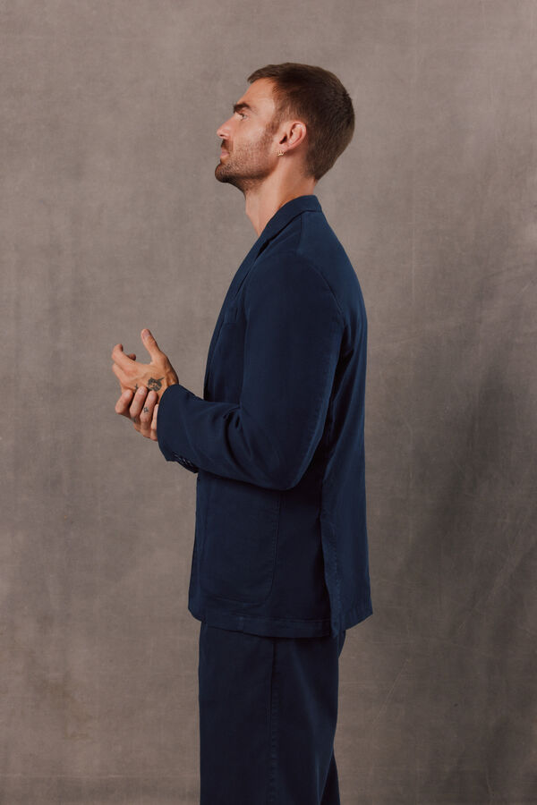 OOTO Blazer de fato coordenado em sarja Azul