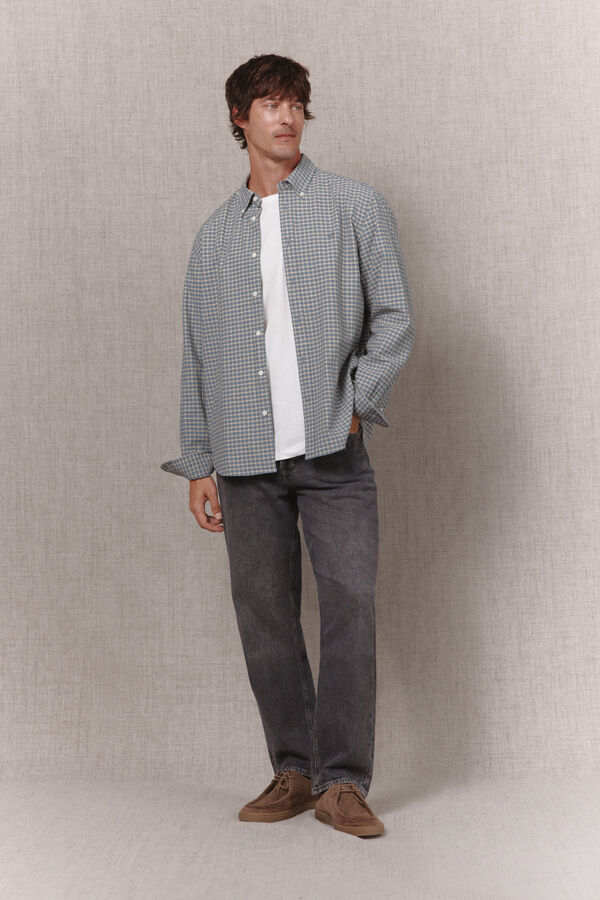 OOTO Plaid twill shirt Beige