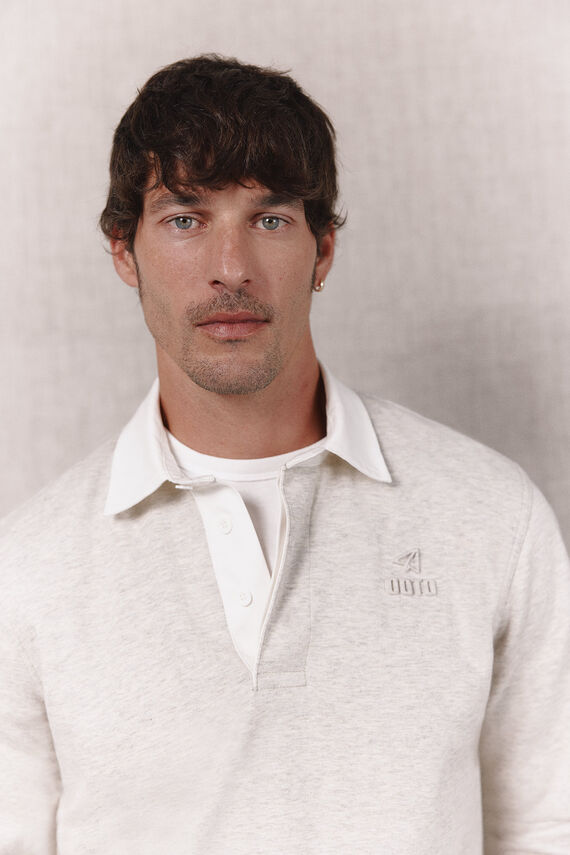 Polo rugby gris melange