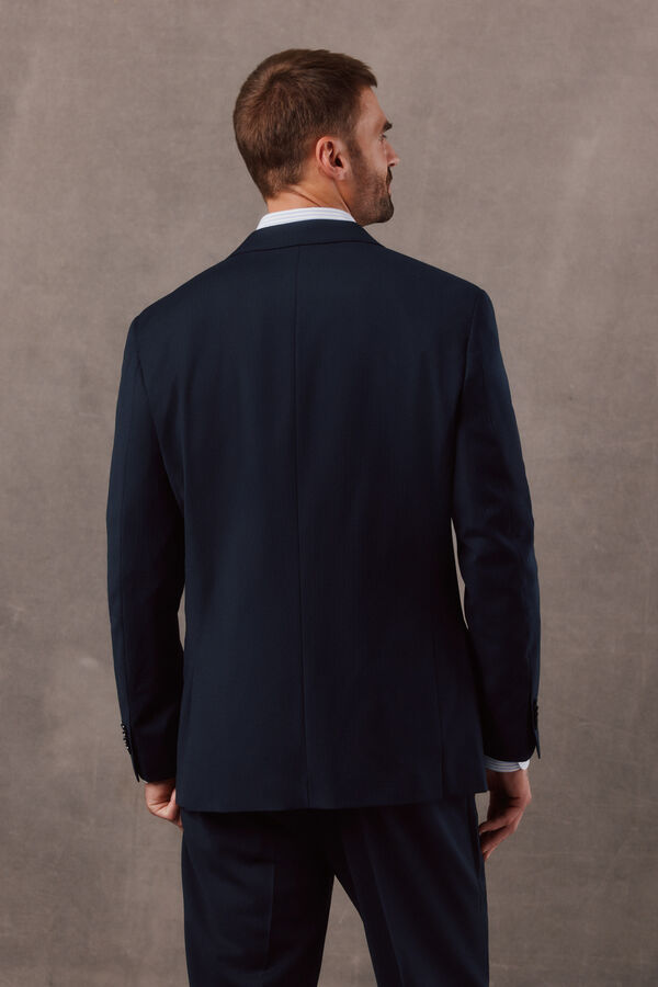 OOTO Blazer de fato em espiga azul-marinho Azul