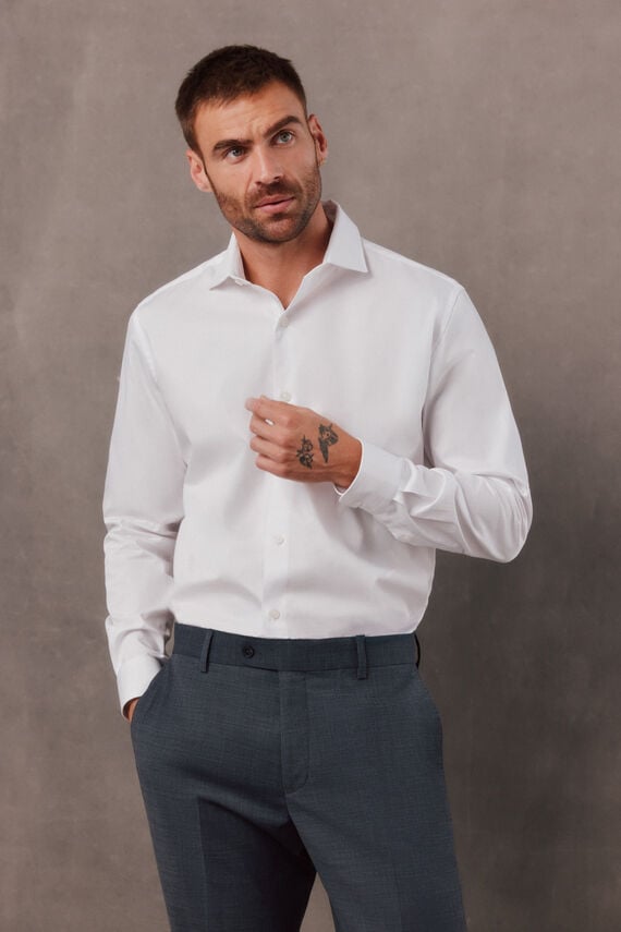 Camisa twill liso Fácil Plancha