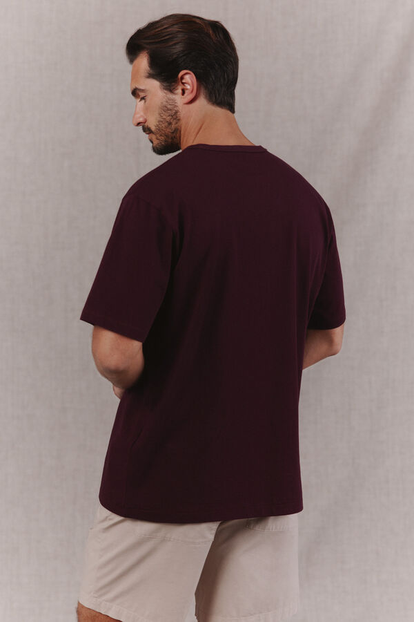 OOTO Camiseta logo lavada Granate