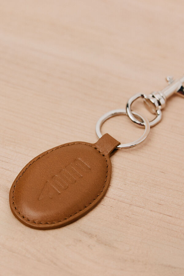 OOTO Leather logo key ring Nude