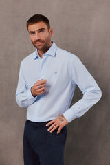 OOTO Plain poplin long sleeve shirt Blue