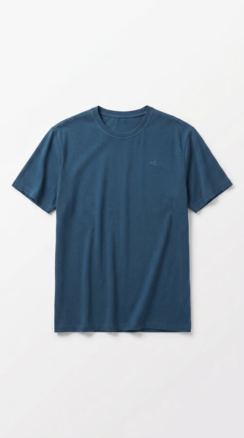 OOTO Camiseta b&aacute;sica lavada con bordado avi&oacute;n Azul