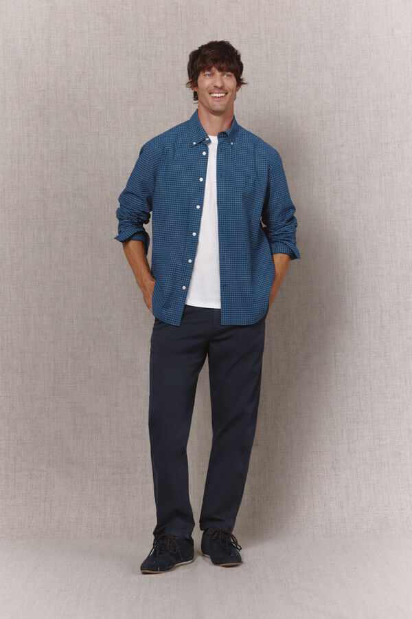 OOTO Plaid twill shirt Blue