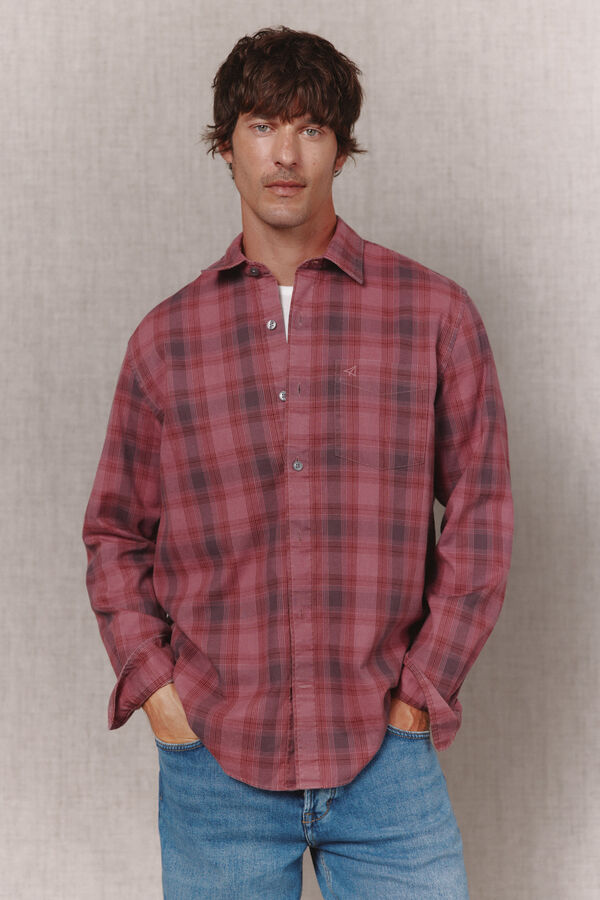 OOTO Plaid long sleeve shirt Maroon
