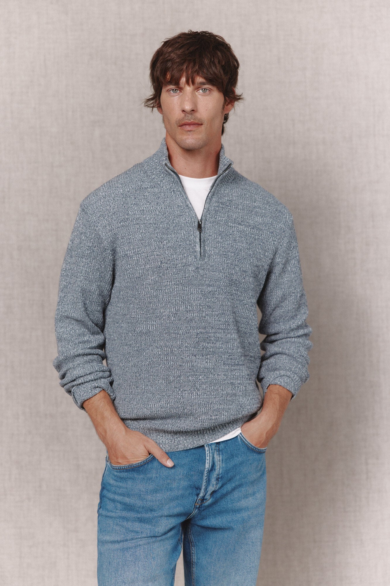 OOTO Twisted knit funnel neck jumper