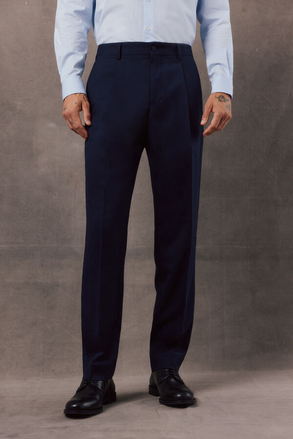 OOTO Cal&ccedil;a de fato em panam&aacute; navy Azul