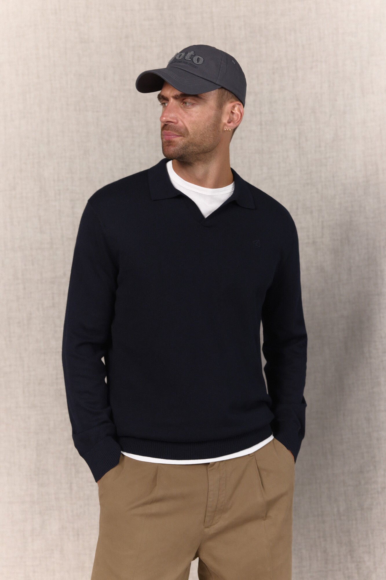 OOTO Jersey punto algod&oacute;n cashmere cuello polo