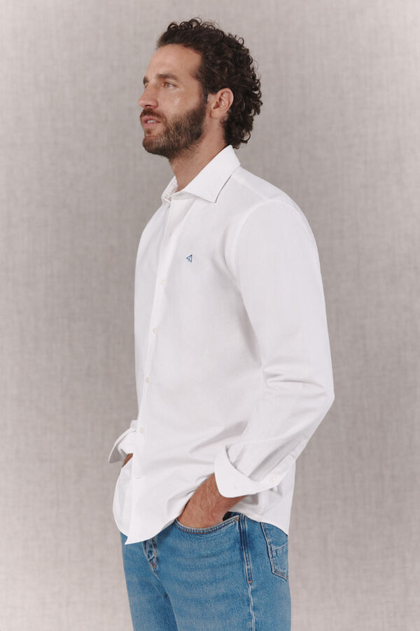 OOTO Plain long sleeve oxford shirt White