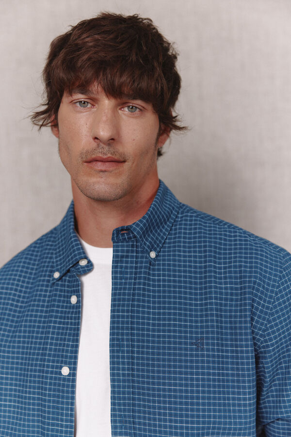 OOTO Plaid twill shirt Blue
