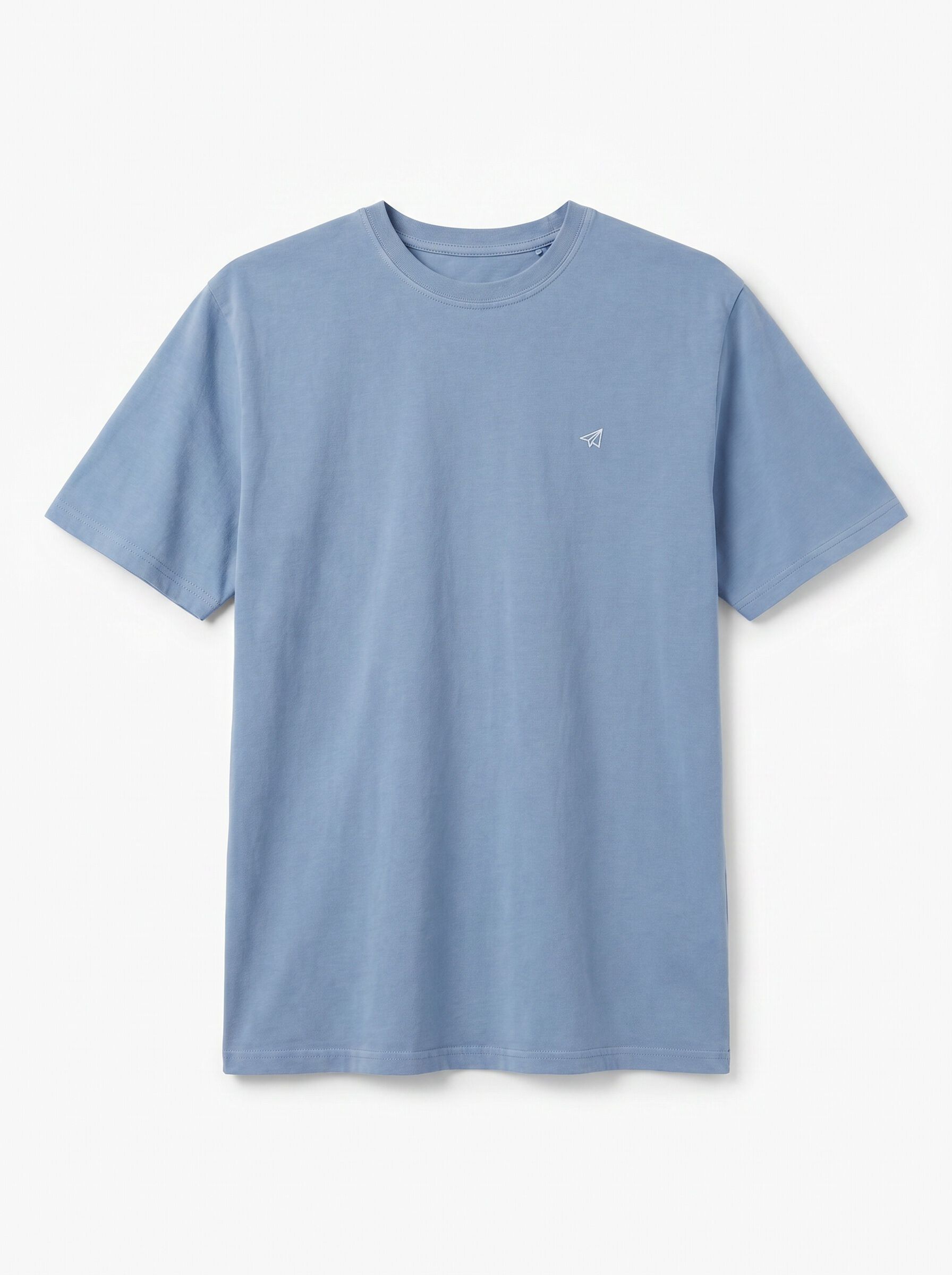 OOTO T-shirt b&aacute;sica lavagem desbotada com bordado avi&atilde;o
