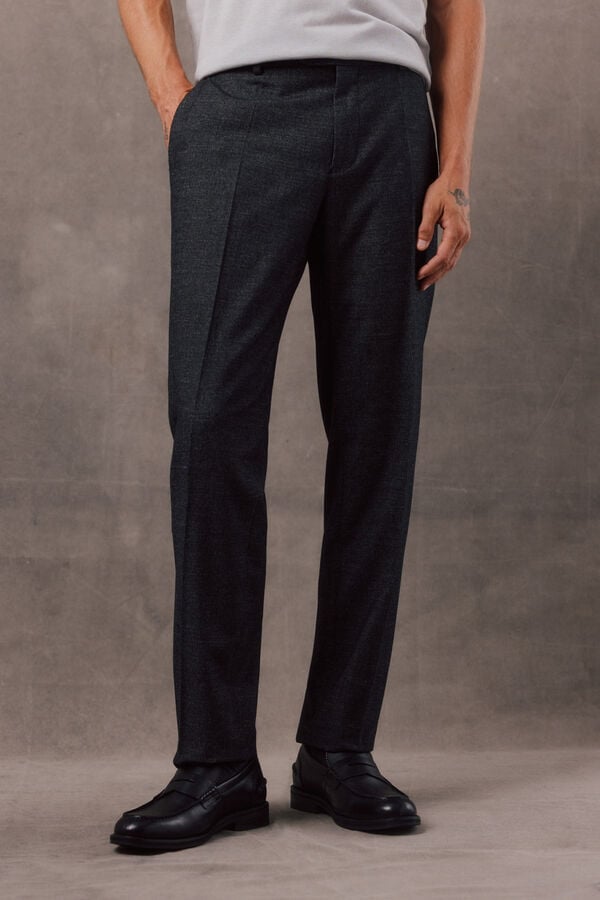 OOTO Pantal&oacute;n traje franela gris Gris oscuro