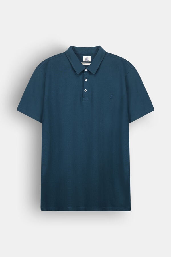 OOTO Polo em single jersey Azul