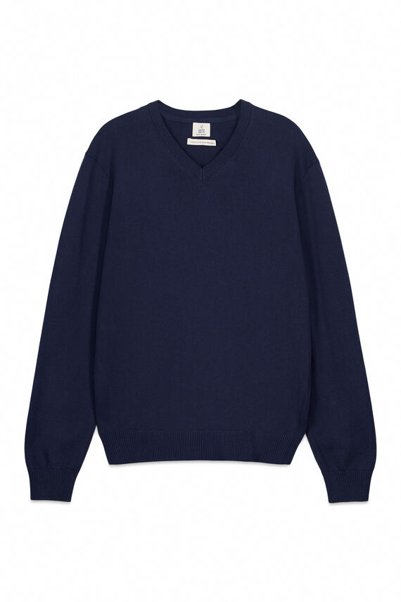 Jersey algodón básico cuello pico