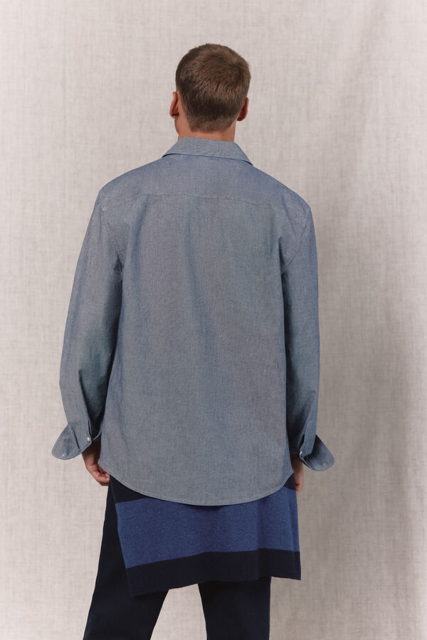 OOTO Camisa de ganga Azul