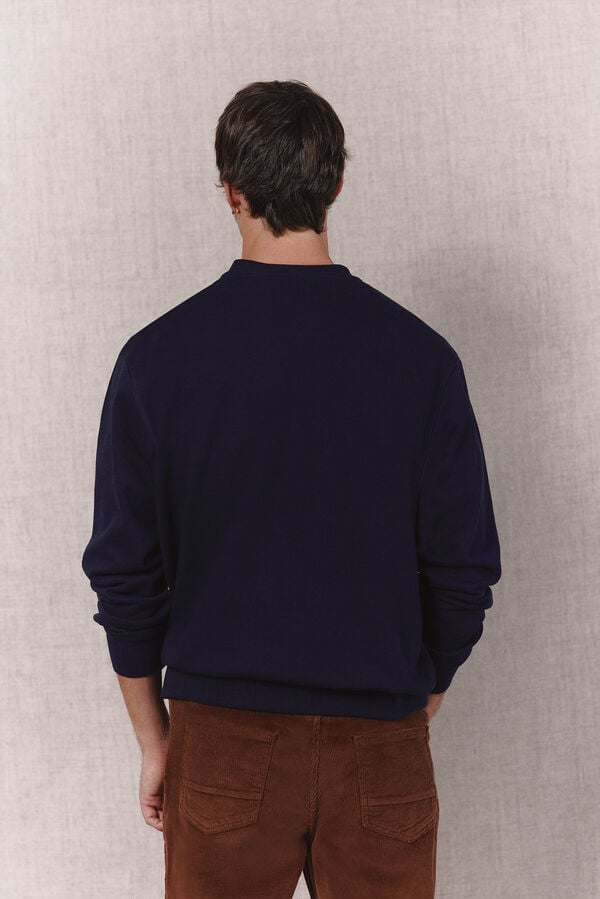 OOTO Sudadera logo bordado cuello caja Azul marino