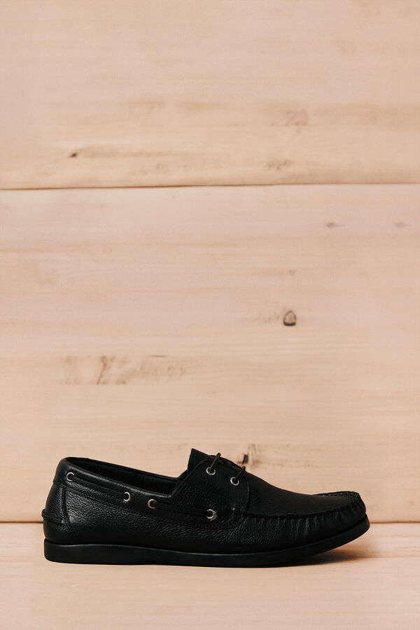 OOTO Leather boat shoe Black
