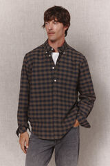 OOTO Plaid twill shirt Kaki