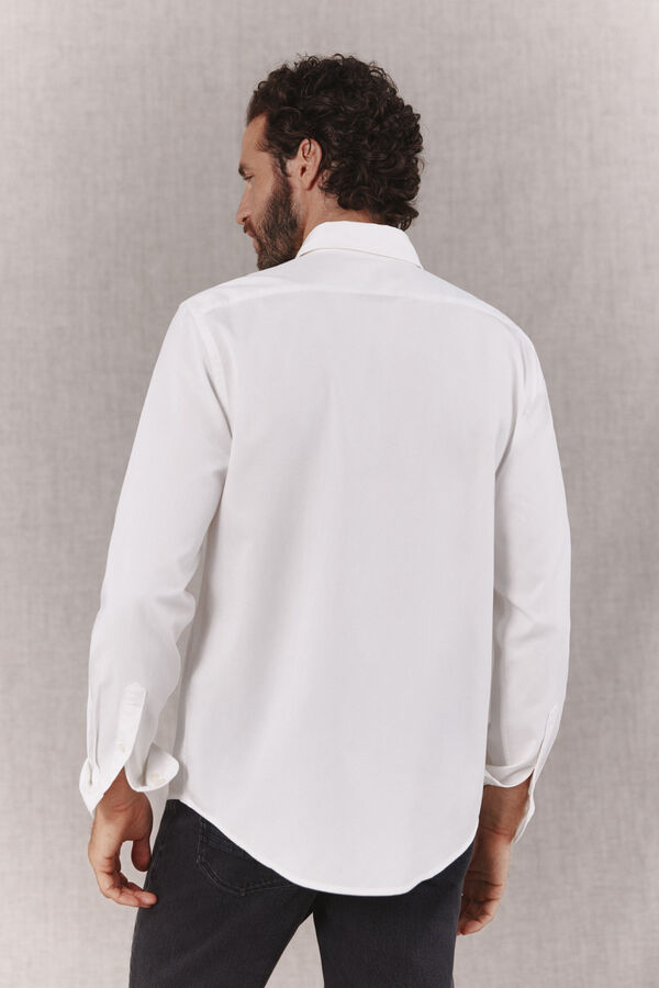 OOTO Camisa lisa fluida de manga comprida Branco