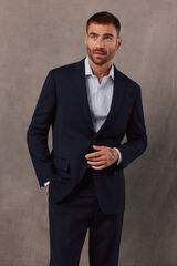 OOTO Blazer de fato em espiga azul-marinho Azul